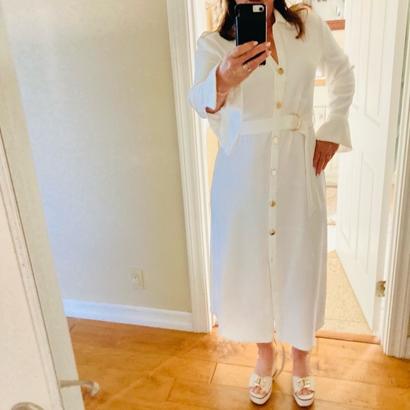 Zara online exclusive white button down long dress - Picture 2 of 2